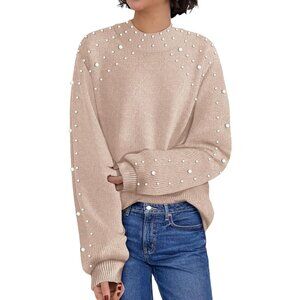 Plus Size Sweater Women Acrylic Lantern Sleeve Mock Neck XL-5XL Cozy